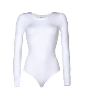 white crew neck bodysuit